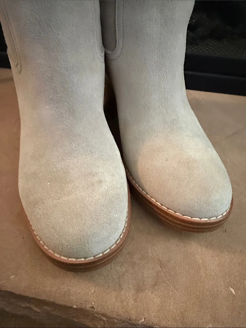 Nine West Hecee Tan Taupe Natural Tall Suede Knee-High Pull-On Boots 7.5 M